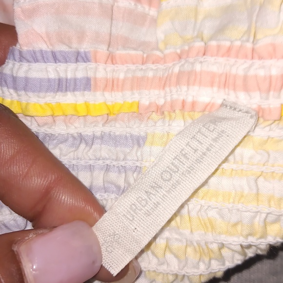 Urban Outfitters Pastel Stripe Smocked Top - Pink, Lavender, Yellow, White - Picture 3 of 3